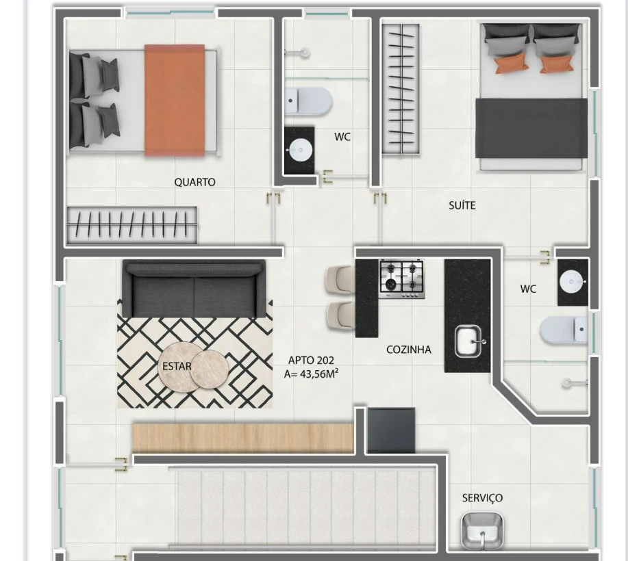 Apartamento em Ernesto Geisel, João Pessoa. 2 quartos, 50m². Imagem 7 de 7