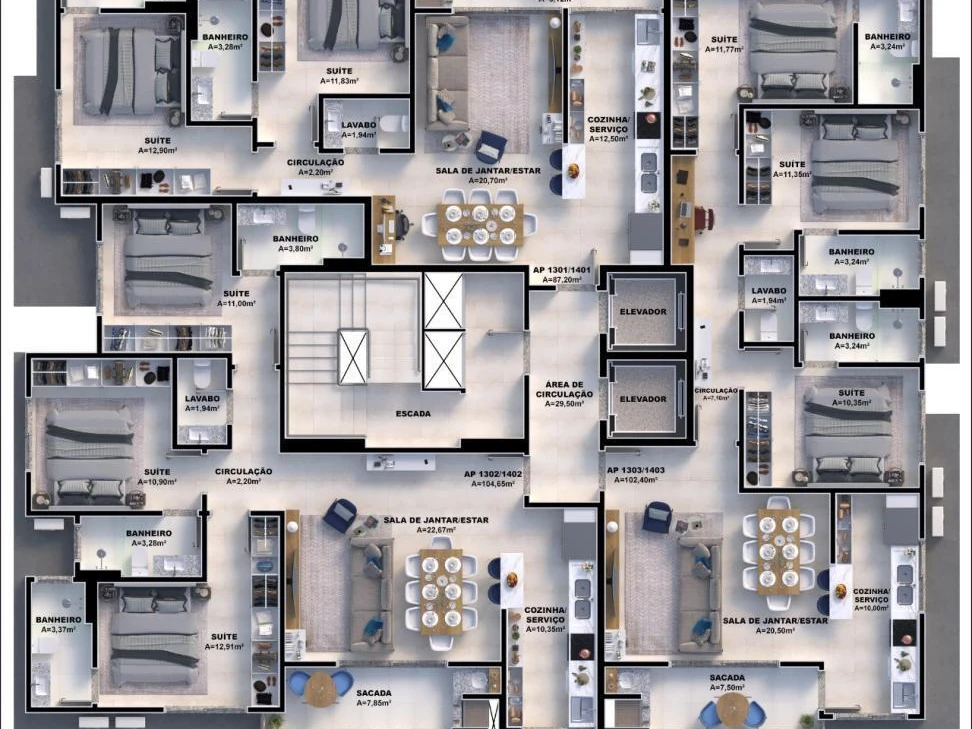 Apartamento em Pedra Branca, Palhoça. 3 quartos, 87m². Imagem 11 de 13