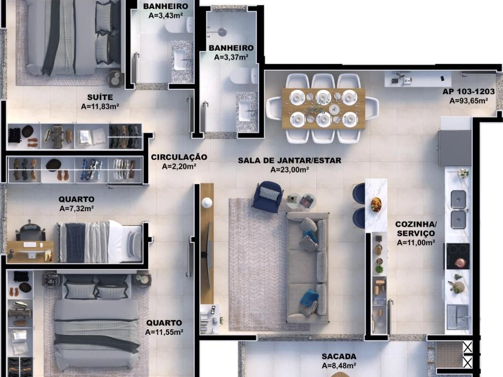 Apartamento em Pedra Branca, Palhoça. 3 quartos, 87m². Imagem 12 de 13