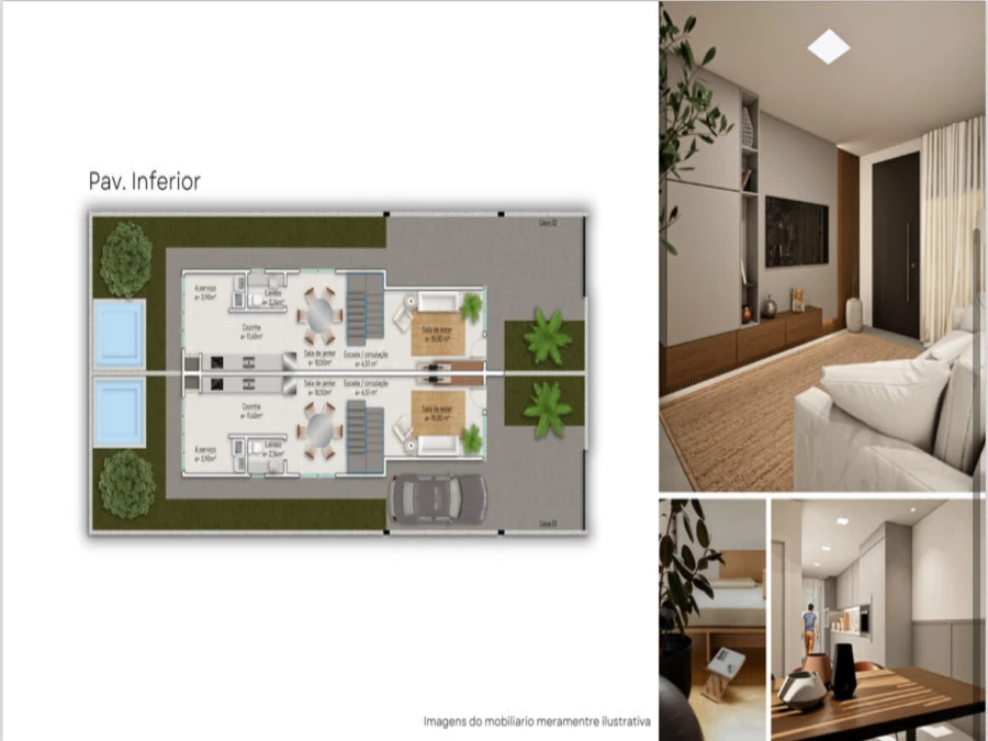 Sobrado Geminado em Pagani, Palhoça. 3 quartos, 140m². Imagem 3 de 4