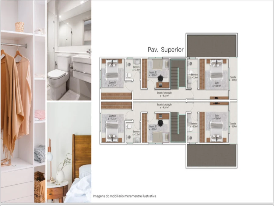 Sobrado Geminado em Pagani, Palhoça. 3 quartos, 140m². Imagem 4 de 4