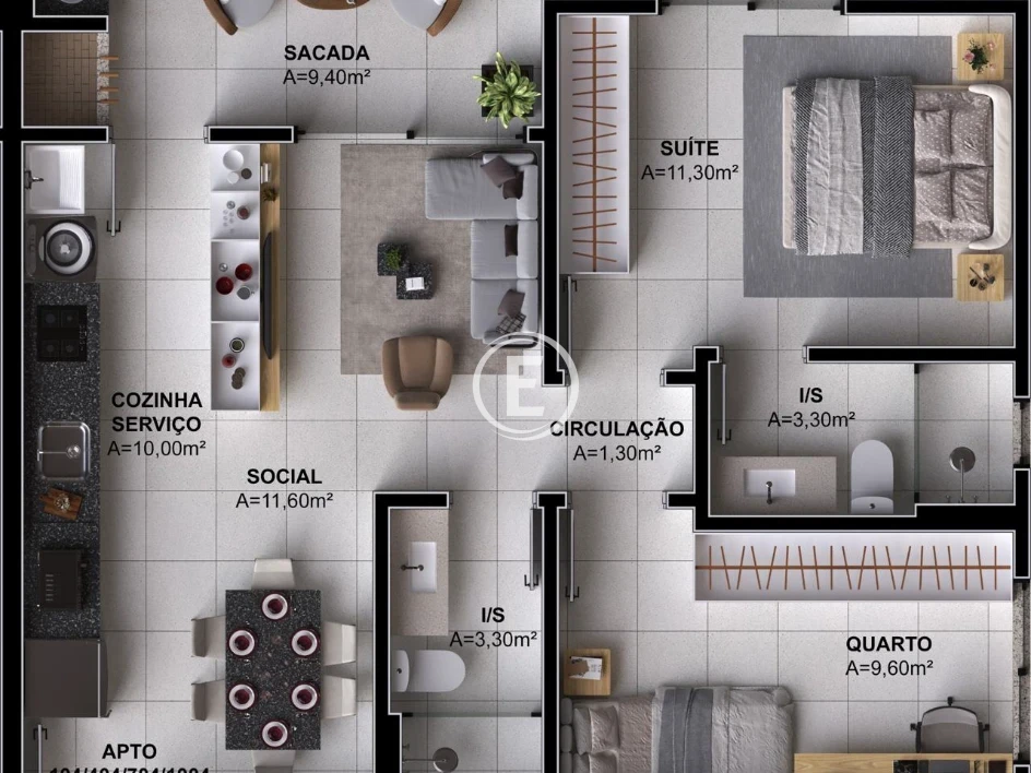 Apartamento em Pedra Branca, Palhoça. 2 quartos, 67m². Imagem 5 de 5