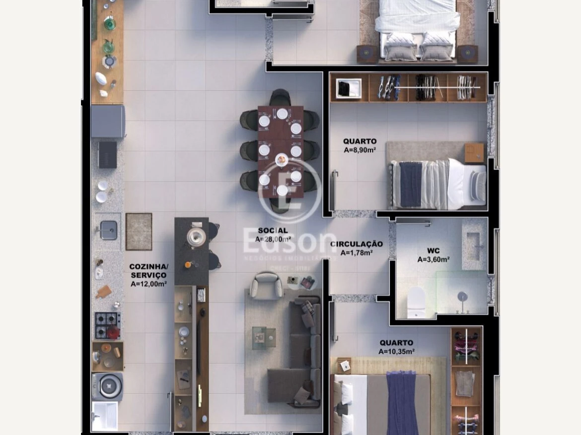 Apartamento em Pedra Branca, Palhoça. 3 quartos, 95m². Imagem 14 de 18