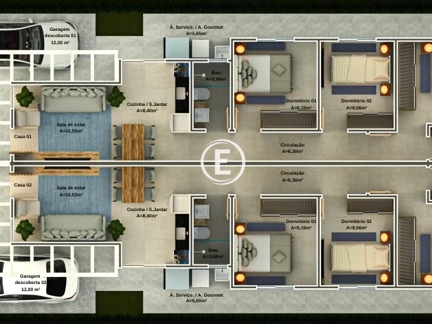Casa Geminada em Guarda do Cubatão, Palhoça. 3 quartos, 83m². Imagem 7 de 7