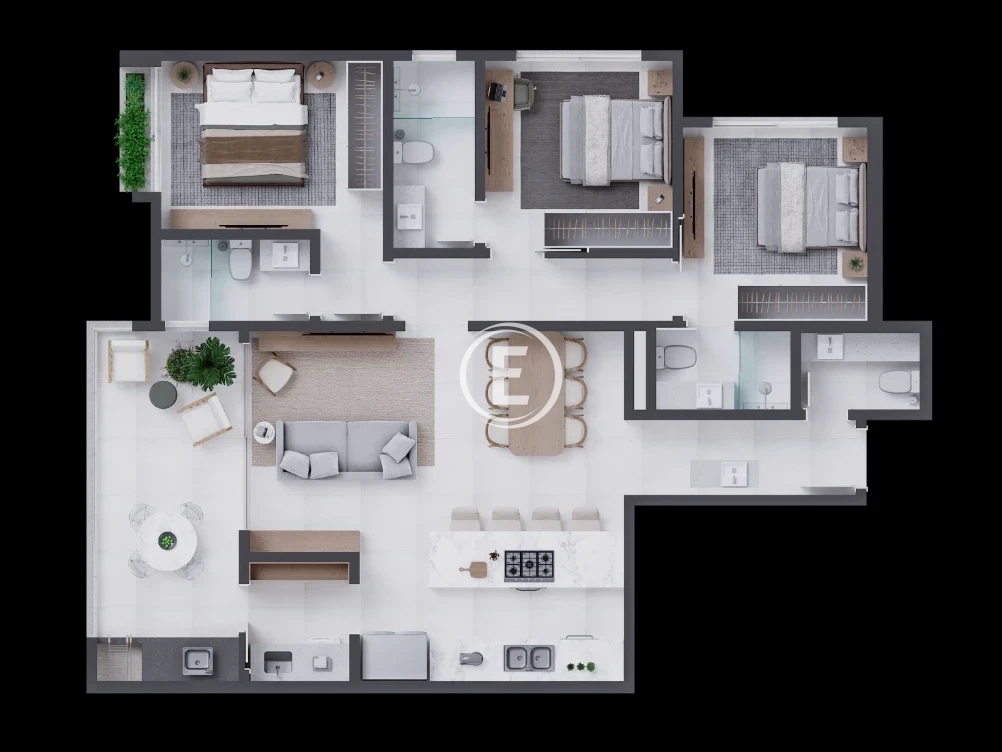 Apartamento em Pedra Branca, Palhoça. 3 quartos, 111m². Imagem 7 de 8