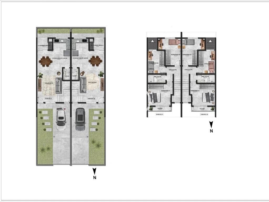 Sobrado Geminado em Barra do Aririú, Palhoça. 3 quartos, 97m². Imagem 7 de 8