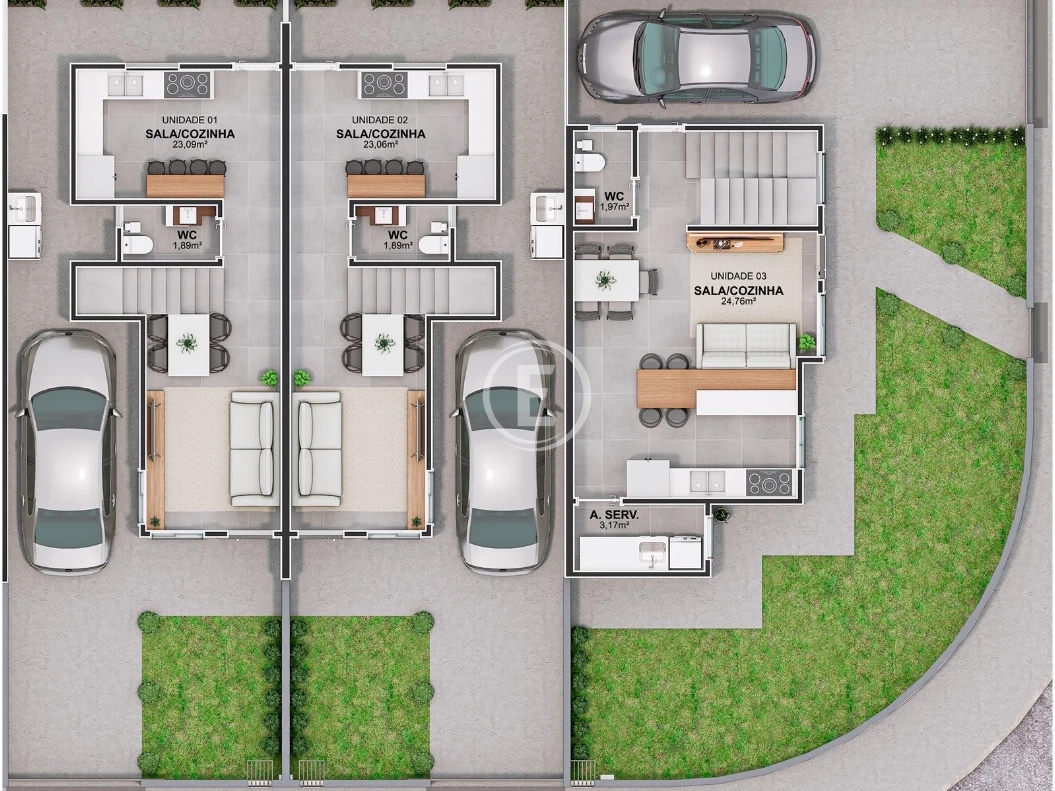 Sobrado Geminado em Sertão do Maruim, São José. 2 quartos, 110m². Imagem 8 de 10