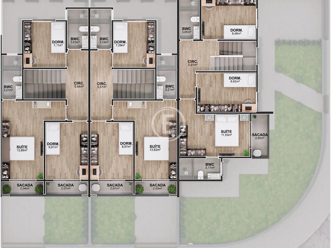 Sobrado Geminado em Sertão do Maruim, São José. 2 quartos, 110m². Imagem 9 de 10