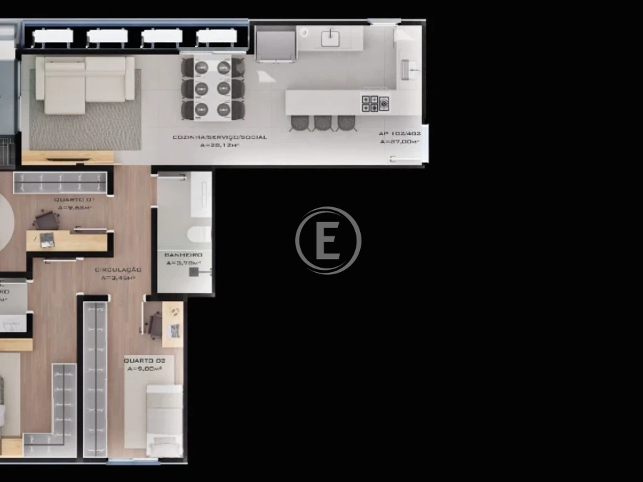 Apartamento em Centro, Palhoça. 3 quartos, 87m². Imagem 9 de 11