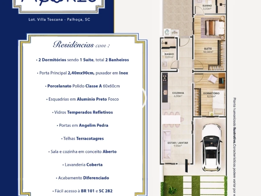 Casa Geminada em Barra do Aririú, Palhoça. 0 quartos, 50m². Imagem 2 de 3