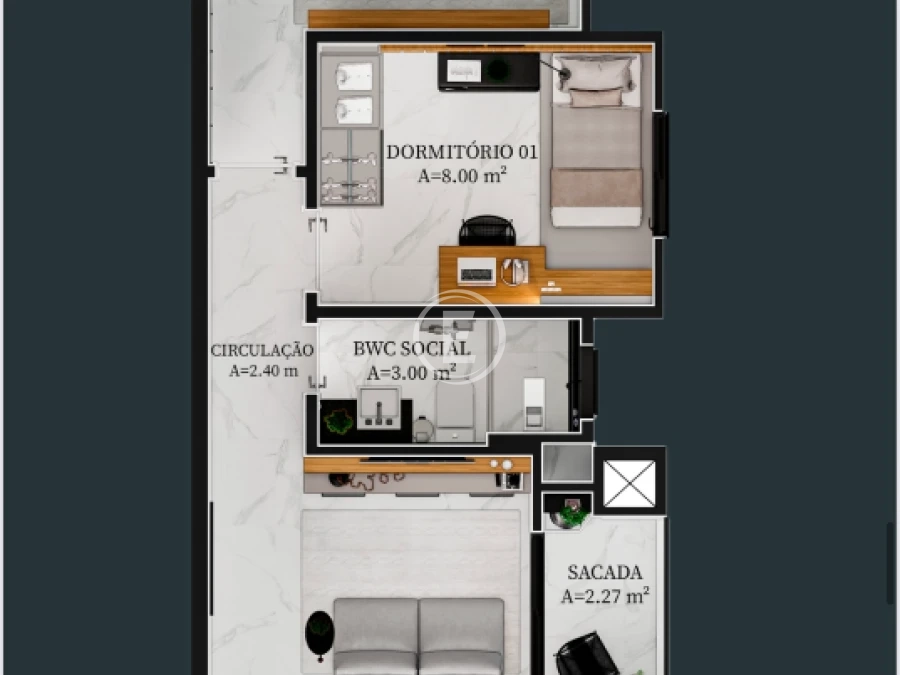Apartamento em Nova Palhoça , Palhoça. 2 quartos, 50m². Imagem 4 de 5