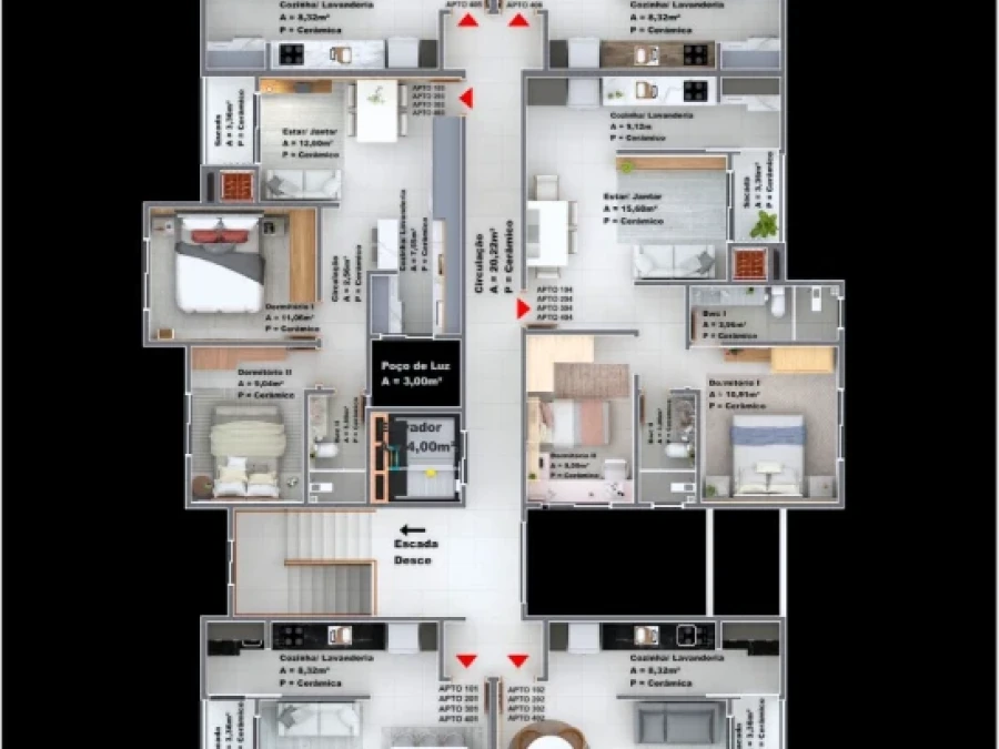 Apartamento em Rio Grande, São José . 2 quartos, 62m². Imagem 3 de 3