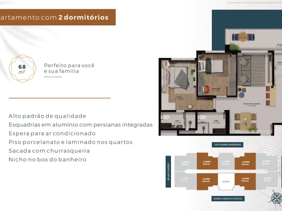 Apartamento em Barreiros, São José. 2 quartos, 70m². Imagem 12 de 13