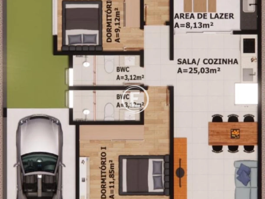 Casa em Forquilhas, São José. 3 quartos, 97m². Imagem 3 de 4