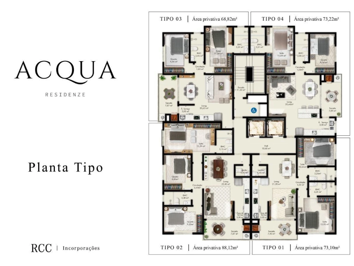 Apartamento em Pagani, Palhoça. 3 quartos, 0m². Imagem 10 de 11