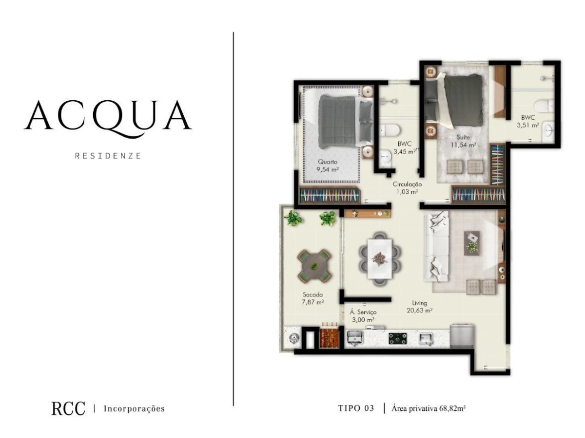 Apartamento em Pagani, Palhoça. 3 quartos, 0m². Imagem 6 de 11