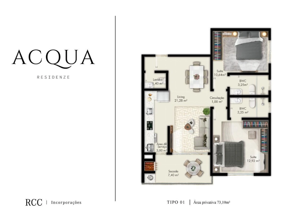 Apartamento em Pagani, Palhoça. 3 quartos, 0m². Imagem 9 de 11