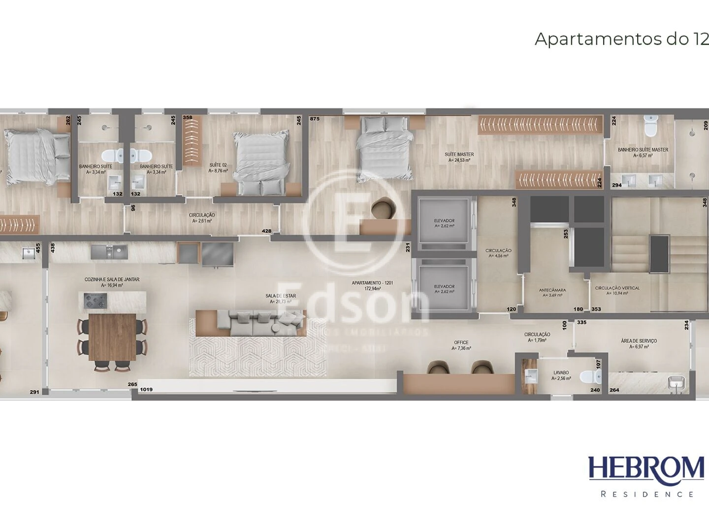 Apartamento em Pedra Branca, Palhoça. 3 quartos, 139m². Imagem 9 de 14