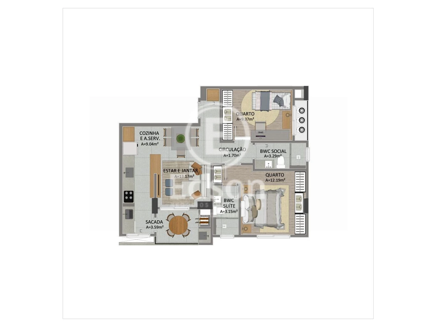 Apartamento em Pagani, Palhoça. 2 quartos, 0m². Imagem 15 de 17