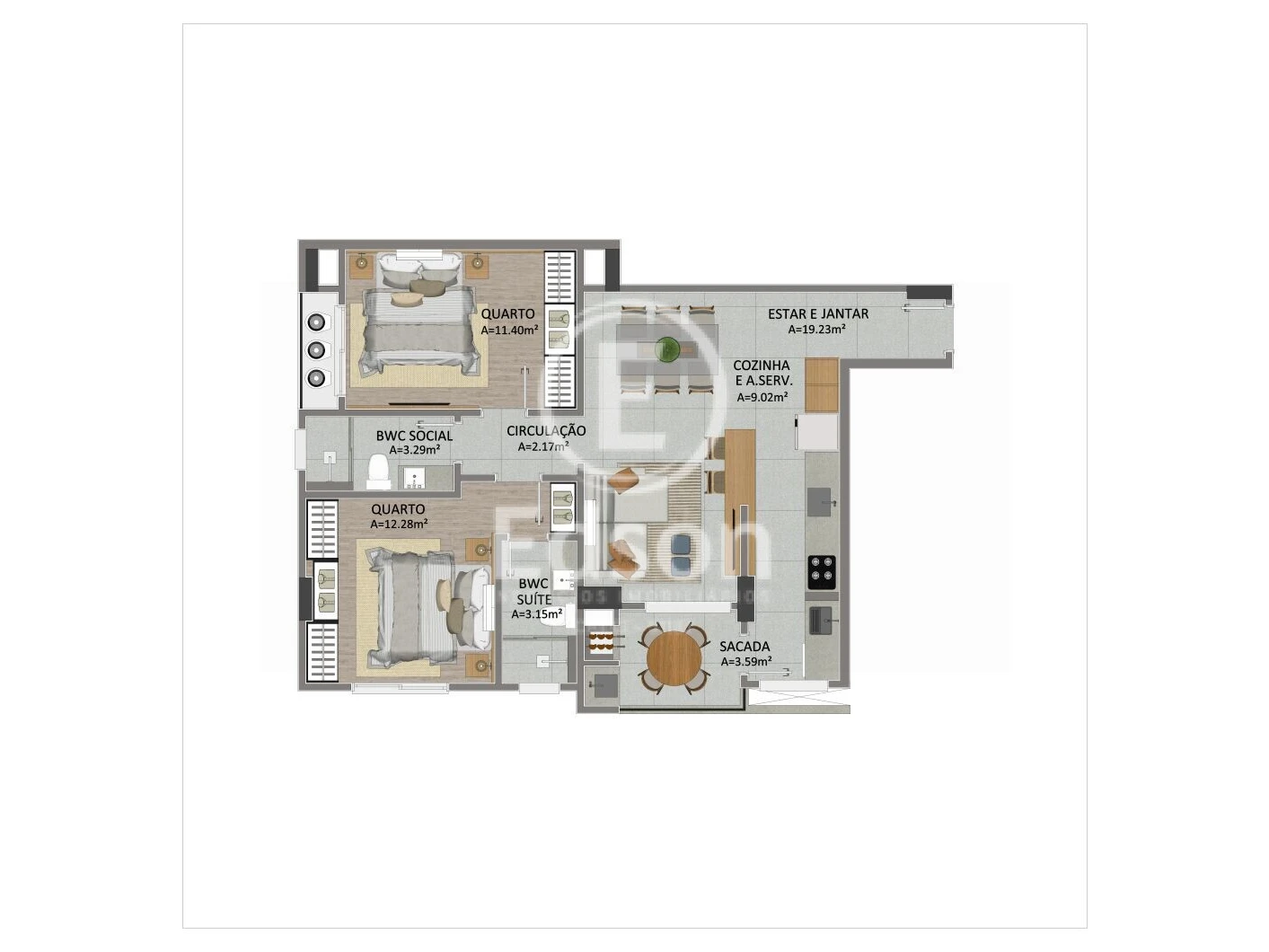 Apartamento em Pagani, Palhoça. 2 quartos, 0m². Imagem 16 de 17