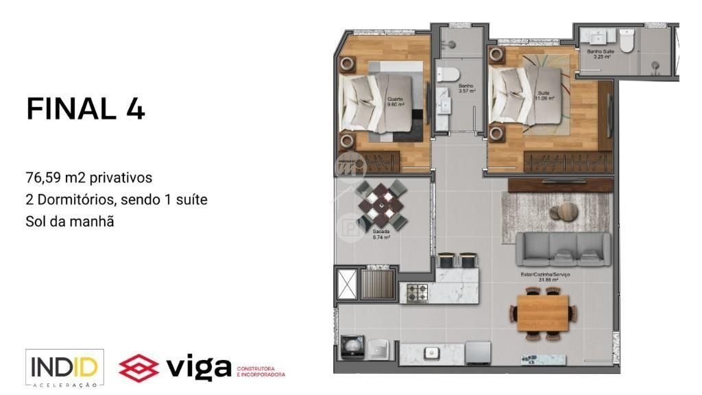 Apartamento em Pedra Branca, Palhoça. 2 quartos, 74m². Imagem 9 de 11