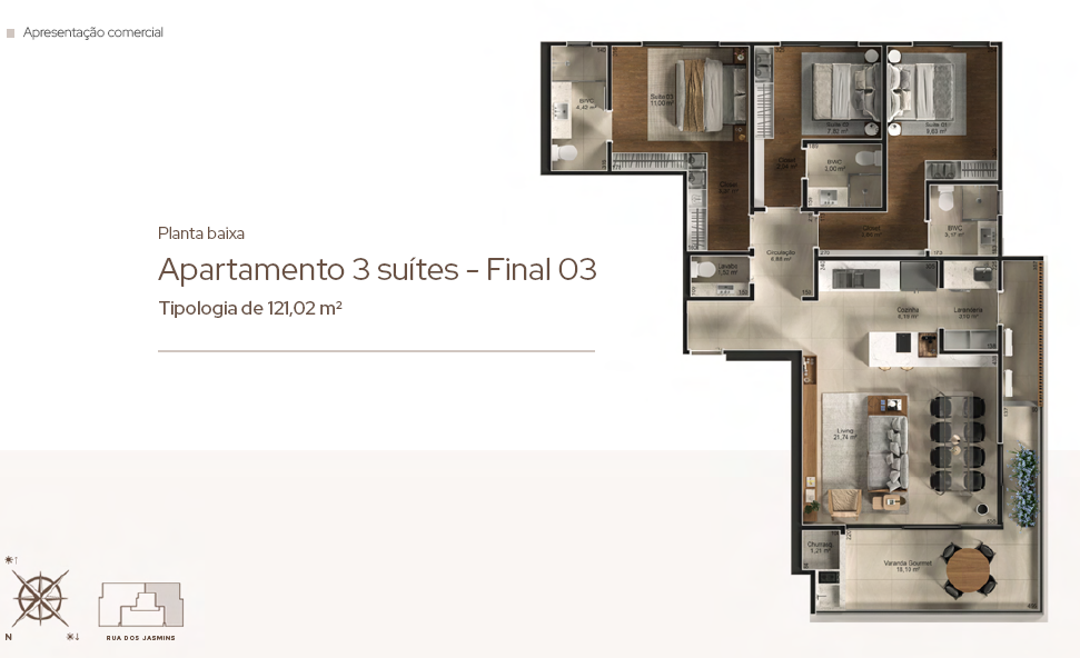 Apartamento em Pedra Branca, Palhoça. 3 quartos, 121m². Imagem 17 de 17