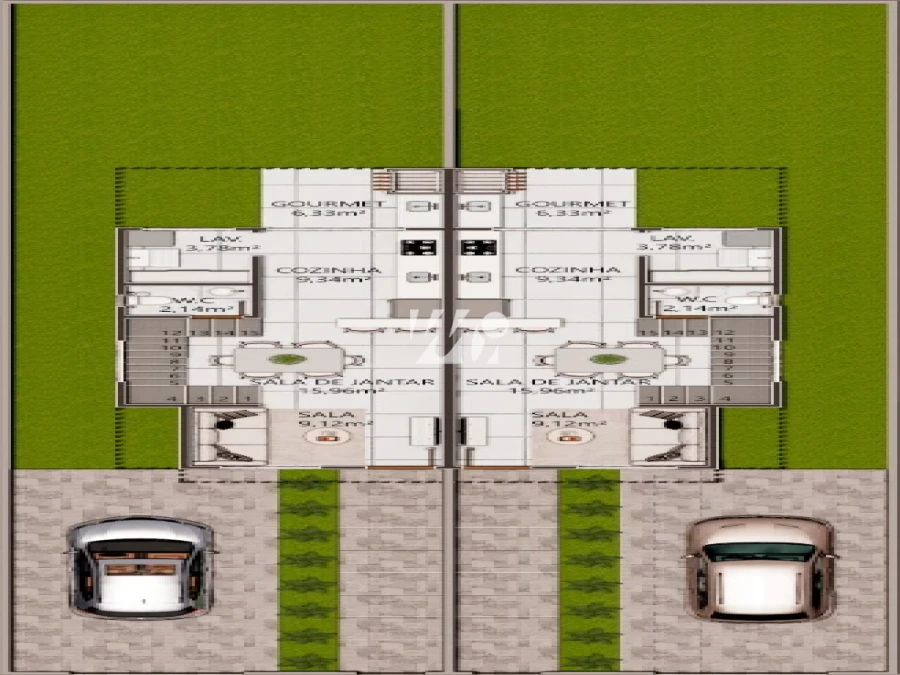 Sobrado Geminado em Sertão do Maruim, São José. 3 quartos, 110m². Imagem 3 de 4