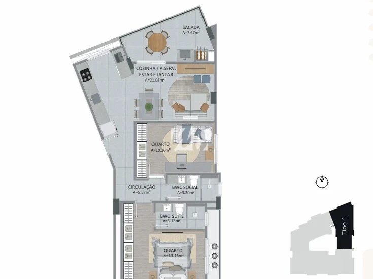 Apartamento em Pagani, Palhoça. 2 quartos, 76m². Imagem 10 de 10