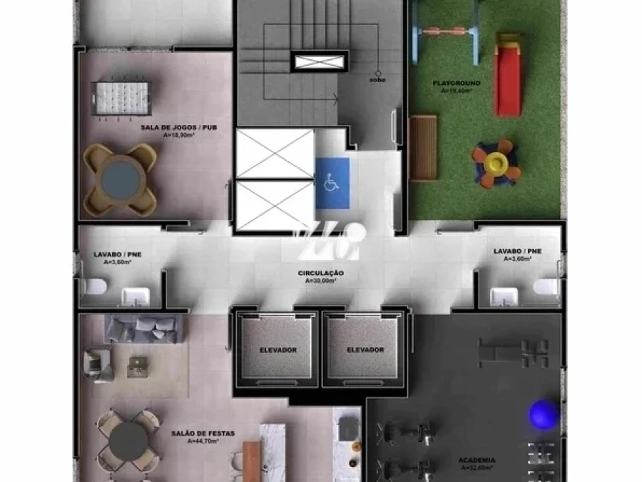 Apartamento em Pedra Branca, Palhoça. 3 quartos, 93m². Imagem 3 de 6