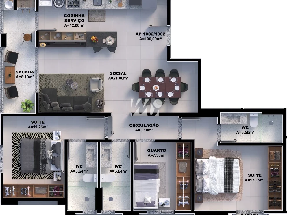 Apartamento em Pedra Branca, Palhoça. 3 quartos, 100m². Imagem 24 de 24