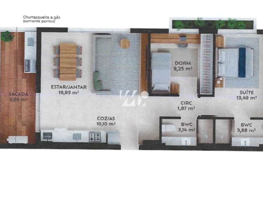 Apartamento em Pedra Branca, Palhoça. 2 quartos, 82m². Imagem 8 de 8