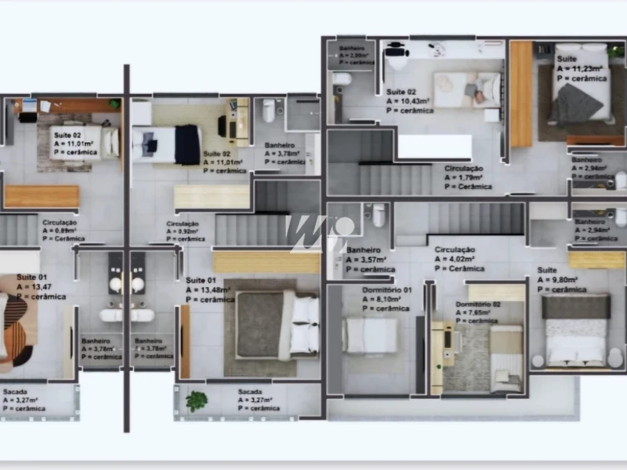 Sobrado Geminado em Forquilhas, São José. 2 quartos, 86m². Imagem 6 de 8