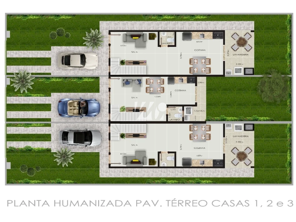 Sobrado Geminado em Aririú, Palhoça. 3 quartos, 107m². Imagem 3 de 4