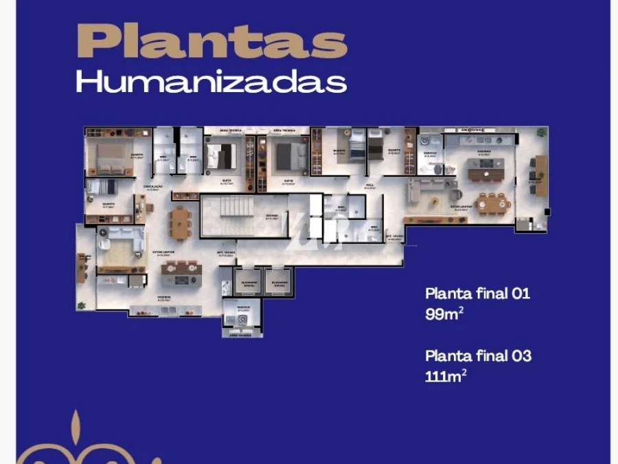 Apartamento em Pedra Branca, Palhoça. 3 quartos, 111m². Imagem 7 de 7