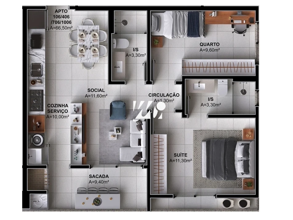 Apartamento em Pedra Branca, Palhoça. 2 quartos, 66m². Imagem 7 de 16