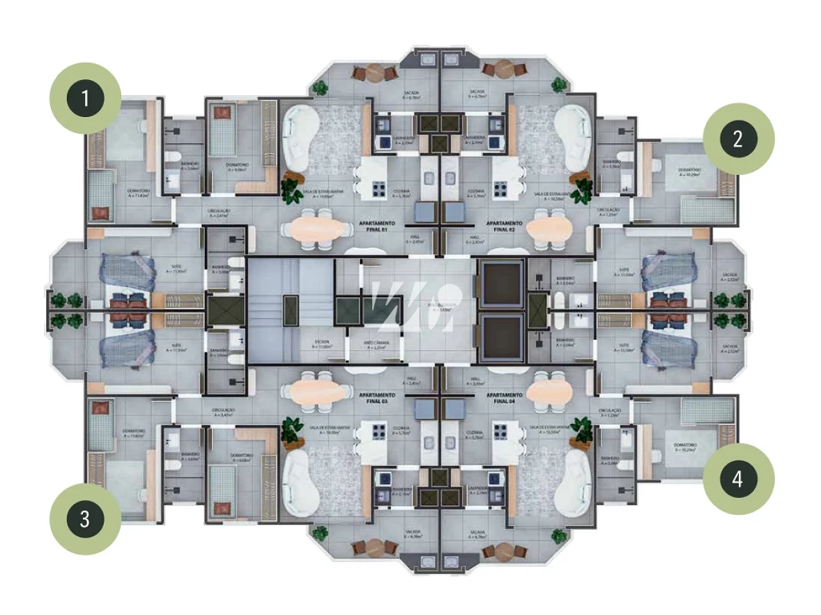 Apartamento em Pagani, Palhoça. 2 quartos, 76m². Imagem 10 de 30