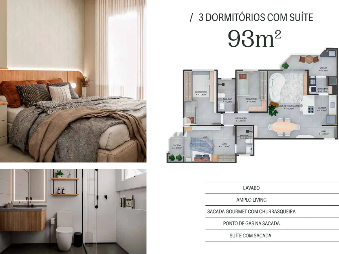 Apartamento em Pagani, Palhoça. 3 quartos, 93m². Imagem 26 de 34