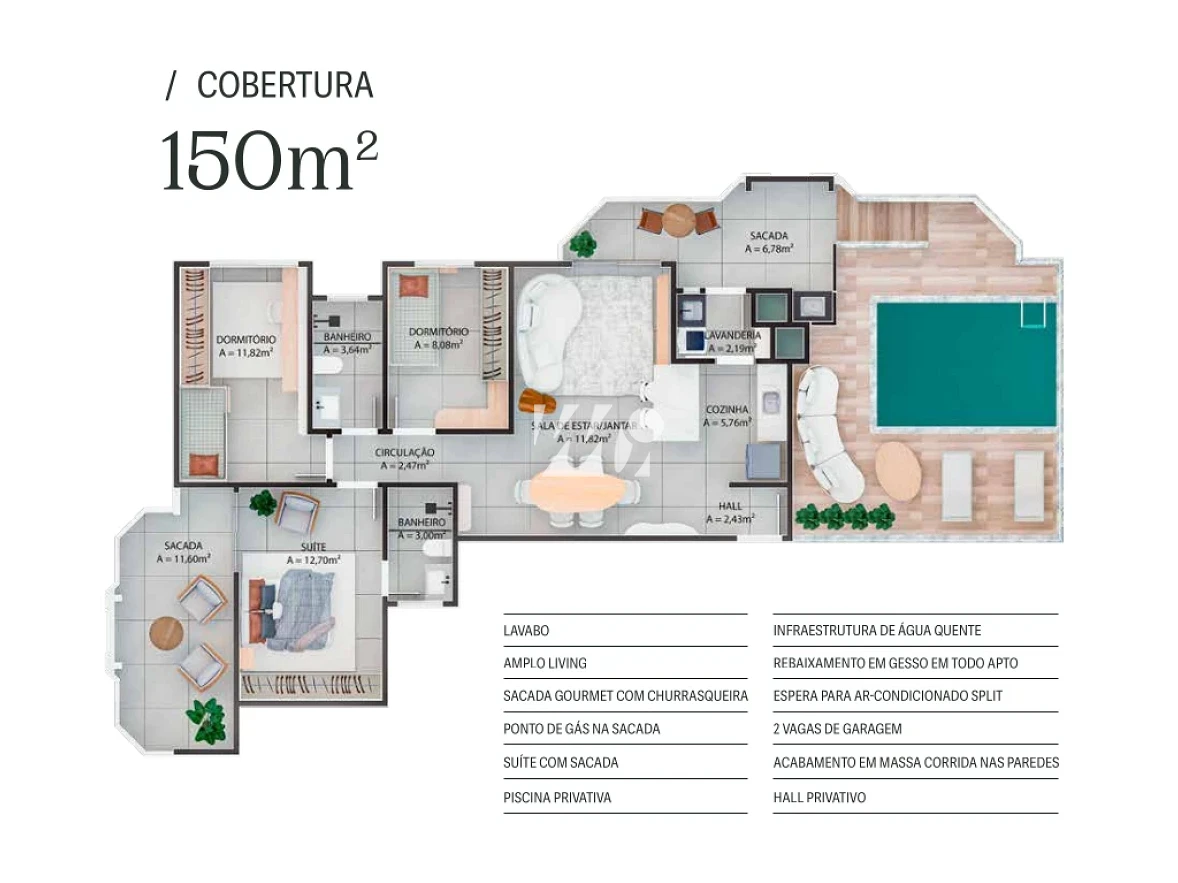 Apartamento em Pagani, Palhoça. 3 quartos, 93m². Imagem 27 de 34