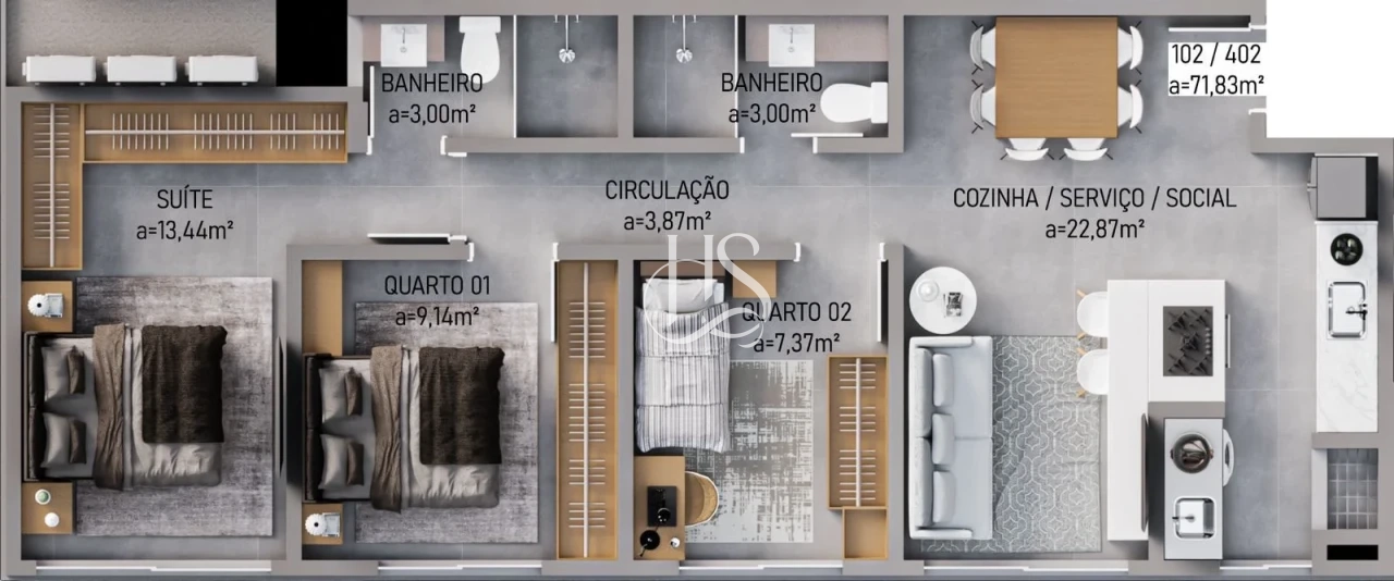 Apartamento em Pedra Branca, Palhoça. 3 quartos, 71m². Imagem 16 de 16