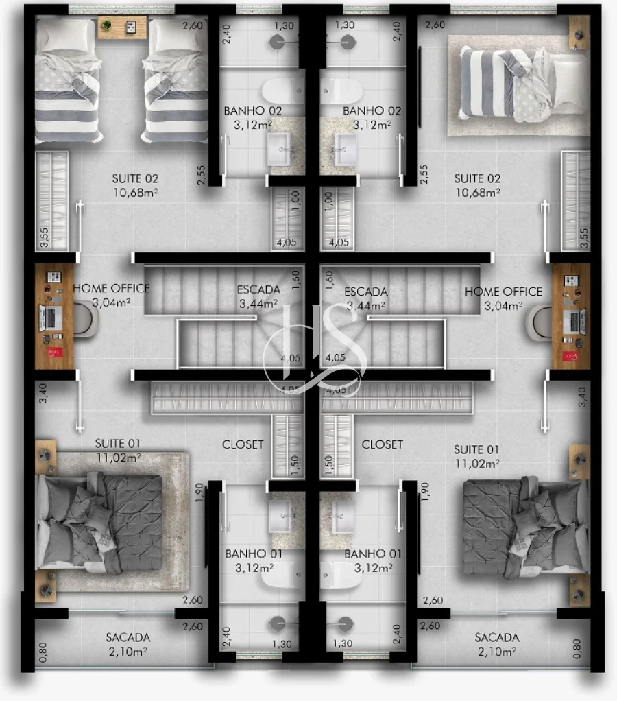 Sobrado Geminado em Bela Vista, Palhoça. 2 quartos, 84m². Imagem 14 de 14