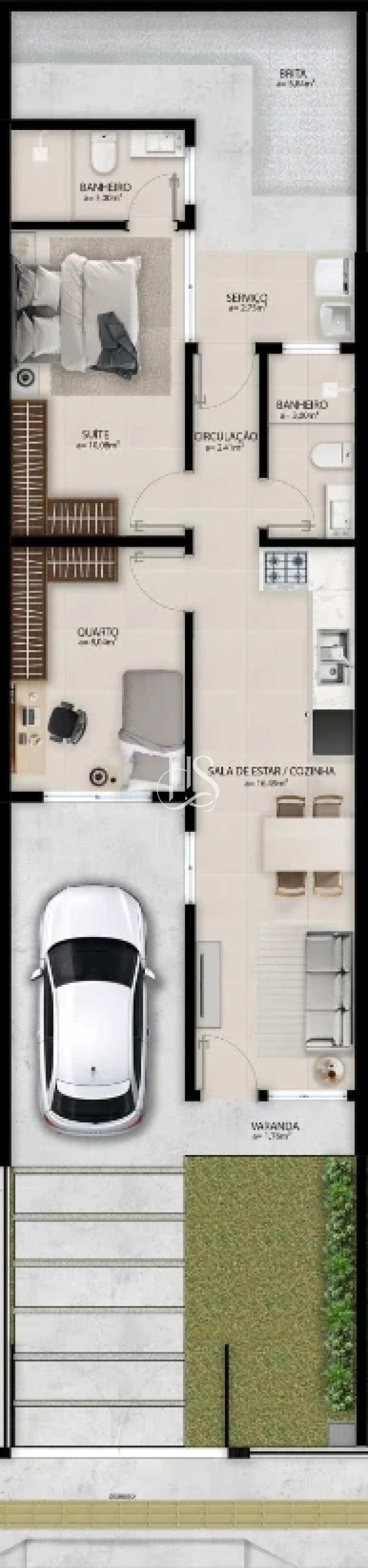 Casa Geminada em Nova Palhoça, Palhoça. 2 quartos, 54m². Imagem 16 de 17