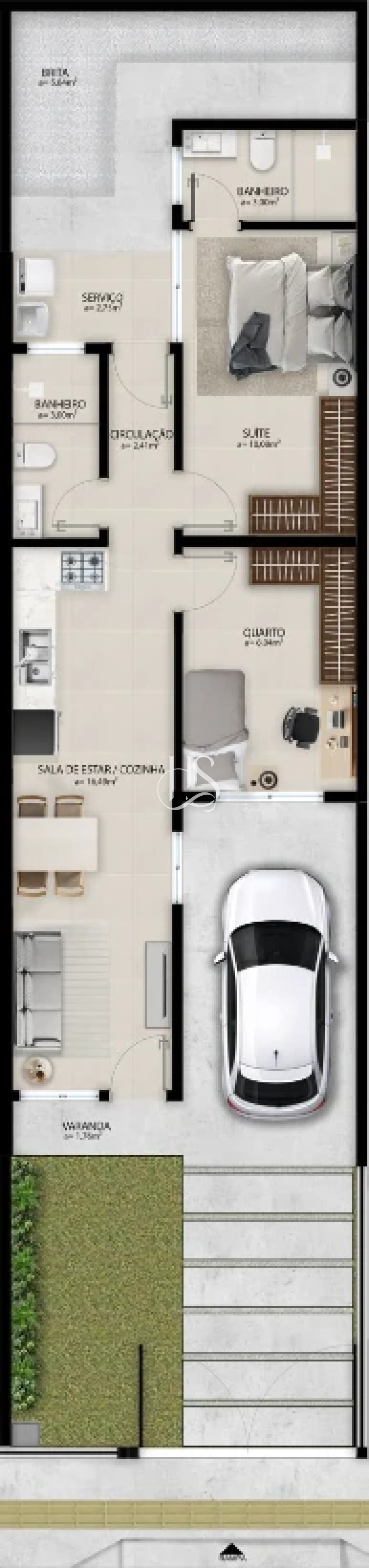 Casa Geminada em Nova Palhoça, Palhoça. 2 quartos, 54m². Imagem 17 de 17