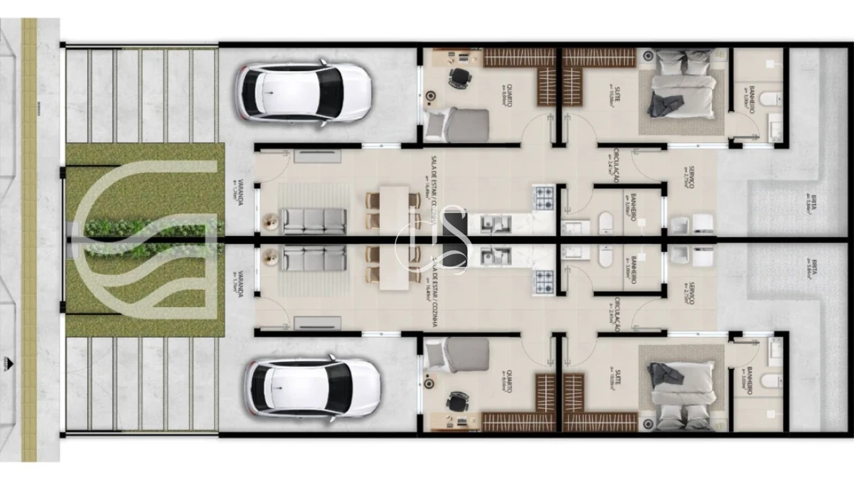 Casa Geminada em Nova Palhoça, Palhoça. 2 quartos, 54m². Imagem 15 de 17