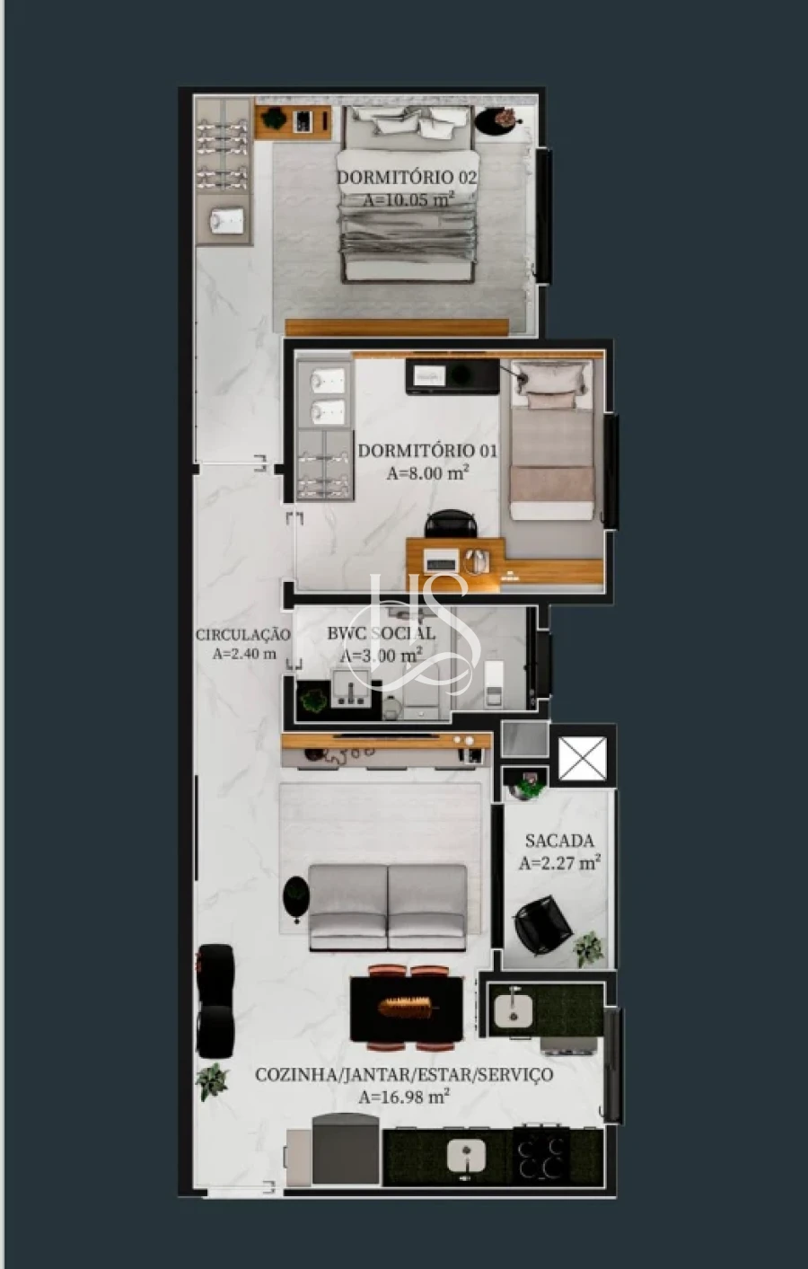 Apartamento em Nova Palhoça, Palhoça. 2 quartos, 49m². Imagem 13 de 14