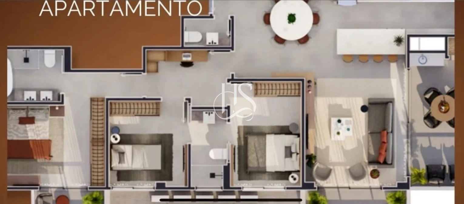 Apartamento em Kobrasol, São José. 3 quartos, 124m². Imagem 3 de 3