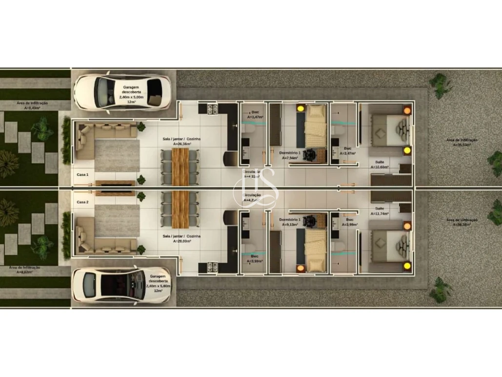 Casa Geminada em Guarda do Cubatão, Palhoça. 2 quartos, 64m². Imagem 8 de 8