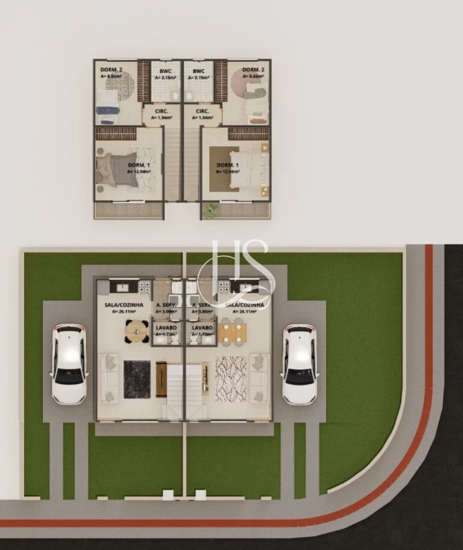 Sobrado Geminado em Bela Vista, Palhoça. 2 quartos, 69m². Imagem 9 de 11