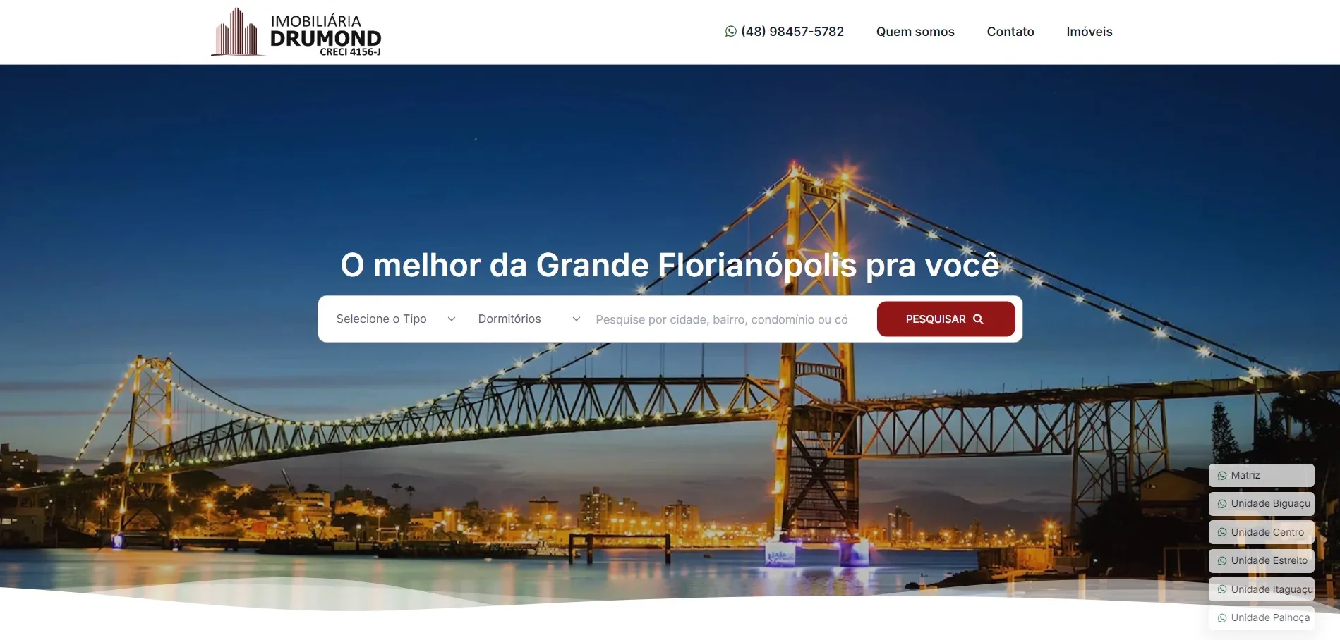Site da Imobiliária Drumond