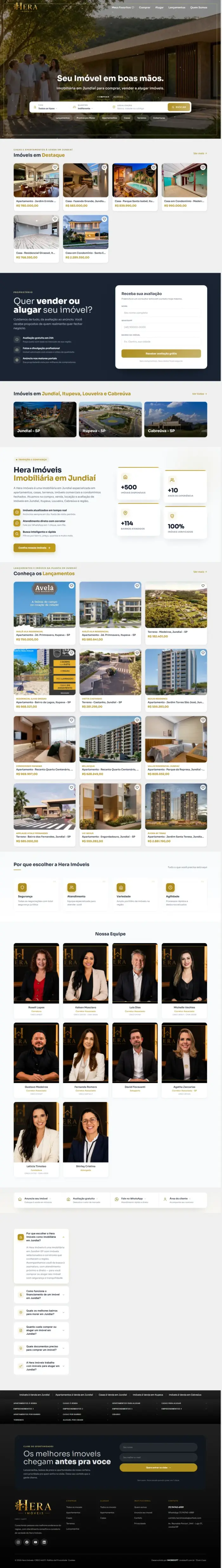Site da imobiliária Hera Imóveis, página completa