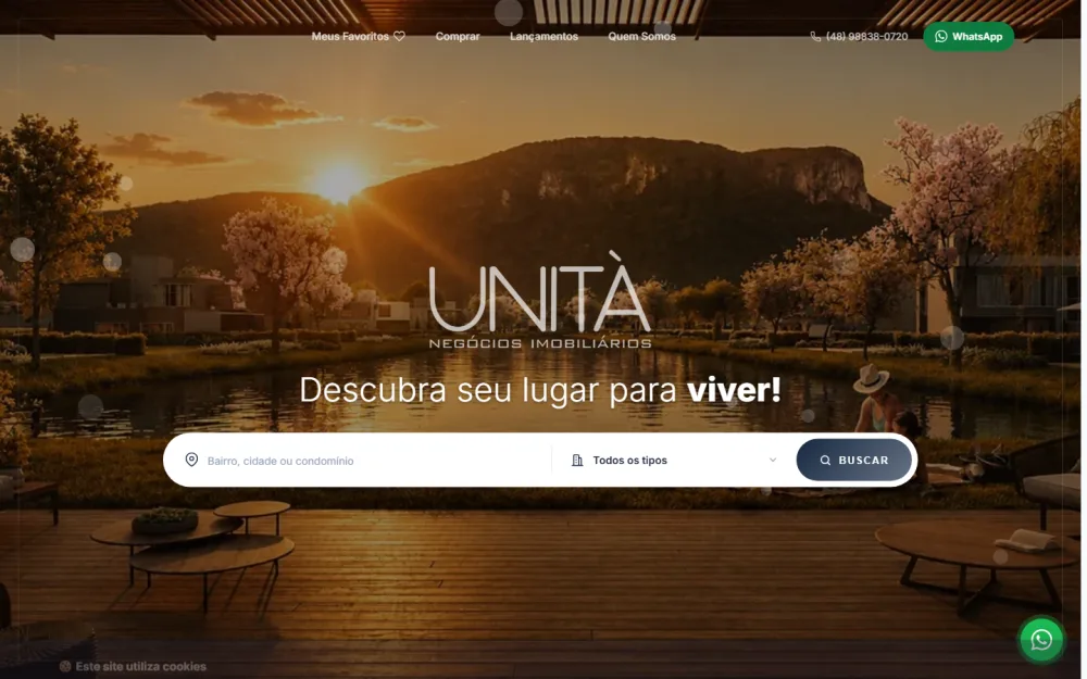 Site da Unità Negócios Imobiliários